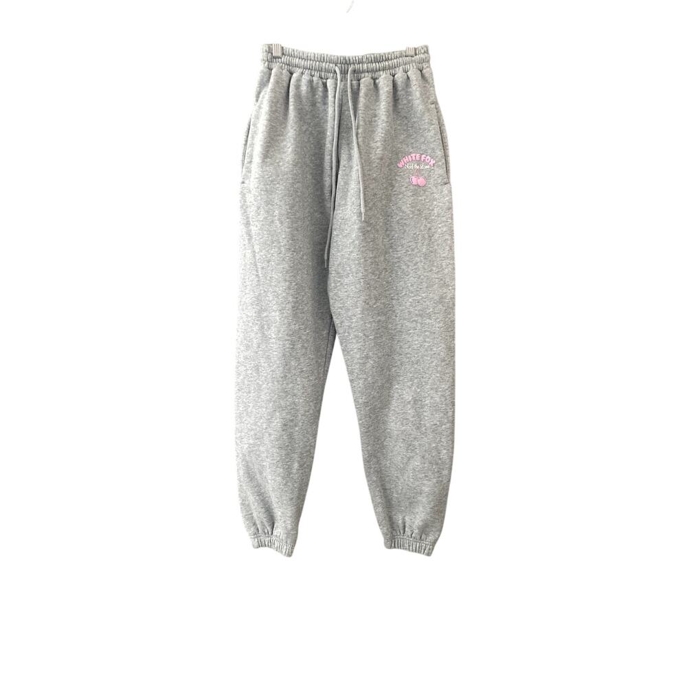 White Fox Feel the Love Cherry Love Me Tender Sweatpants Grey Marle XS